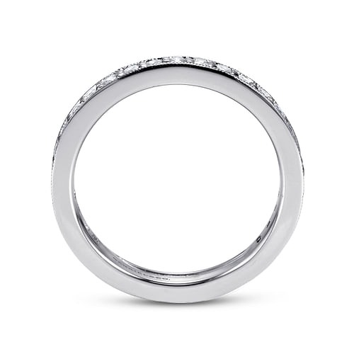 Calabria - Vintage Inspired 14K White Gold Channel Prong Set Diamond Eternity Band - 0.5 ct - Shot 2