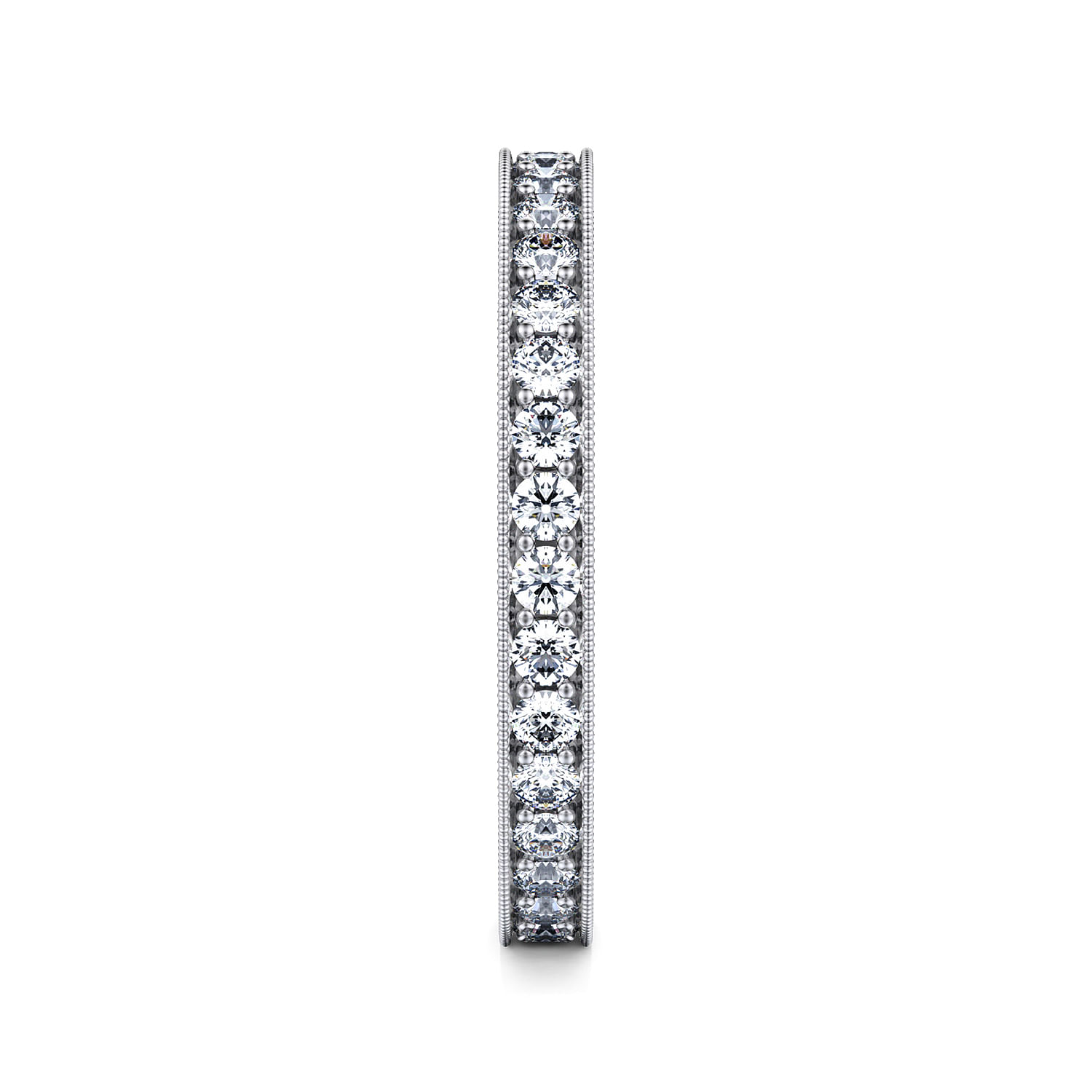Calabria - Vintage Inspired 14K White Gold Channel Prong Set Diamond Eternity Band - 0.5 ct - Shot 4