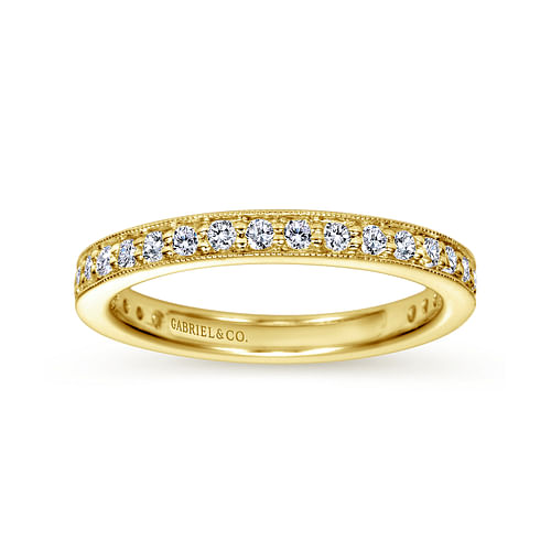 Calabria - Vintage Inspired 14K Yellow Gold Channel Prong Set Diamond Eternity Band - 0.5 ct - Shot 4