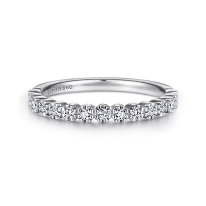 Calaise - 14K White Gold Diamond Wedding Band
