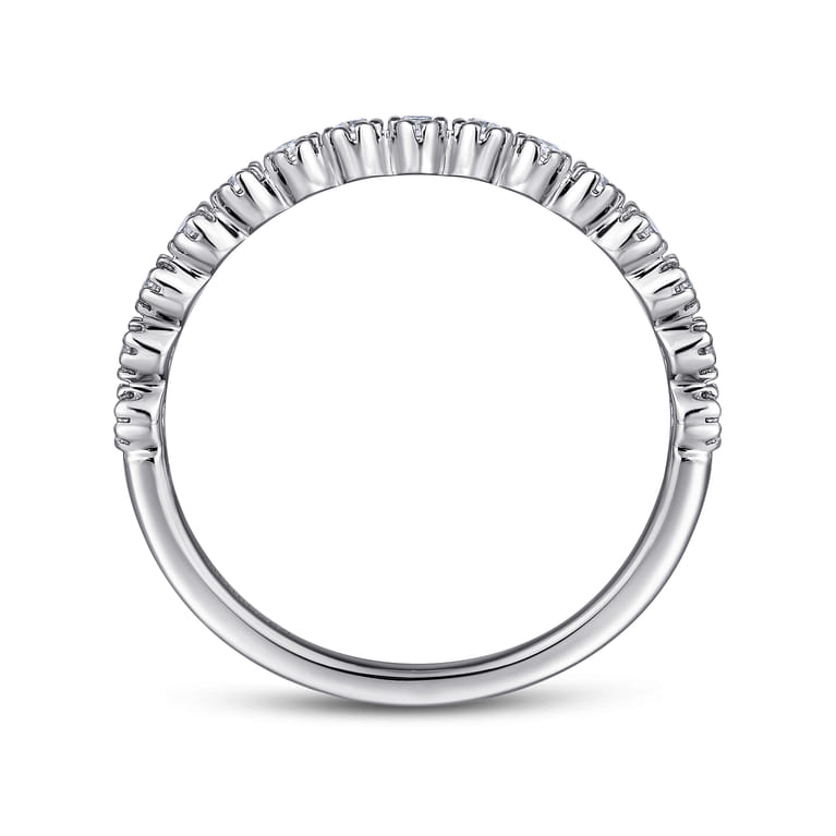 Straight Wedding Ring in 14k White Gold with Round Natural Diamond at Gabriel & Co. - Shot 2