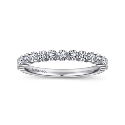 Calaise - 14K White Gold Diamond Wedding Band