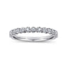 Straight Wedding Ring in 14k White Gold with Round Natural Diamond at Gabriel & Co.