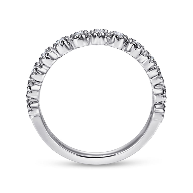 Straight Wedding Ring in 14k White Gold with Round Natural Diamond at Gabriel & Co. - Shot 2