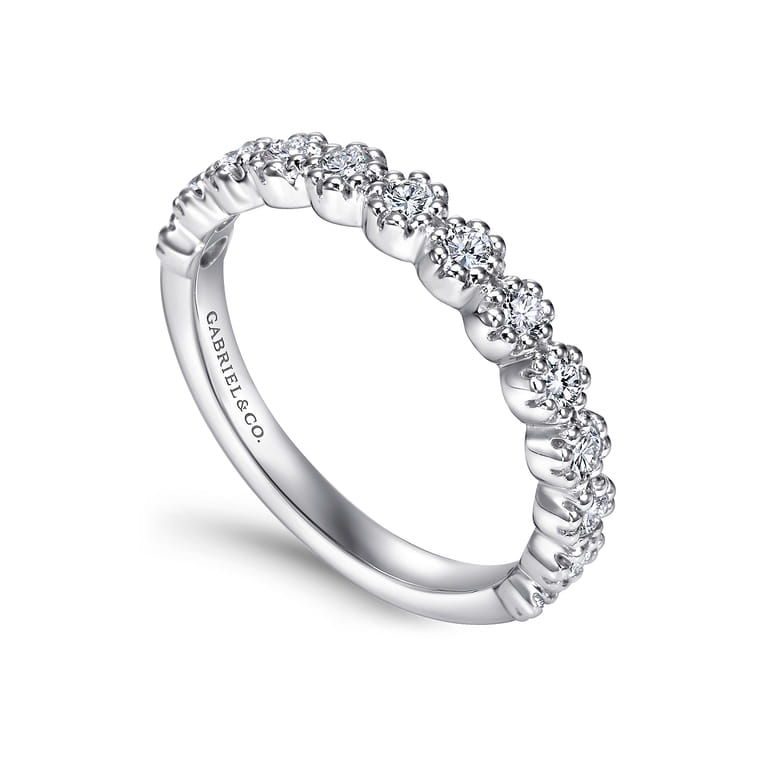 Straight Wedding Ring in 14k White Gold with Round Natural Diamond at Gabriel & Co. - Shot 3