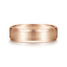 Caleb - 14K Rose Gold 6mm - Satin Finish Men's Wedding Band with Beveled Edge