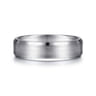 Caleb - 14K White Gold 6mm - Satin Finish Men's Wedding Band with Beveled Edge
