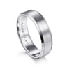 Caleb - 14K White Gold 6mm - Satin Finish Men's Wedding Band with Beveled Edge