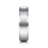 Caleb - 14K White Gold 6mm - Satin Finish Men's Wedding Band with Beveled Edge