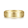 Caleb - 14K Yellow Gold 6mm - Satin Finish Men's Wedding Band with Beveled Edge