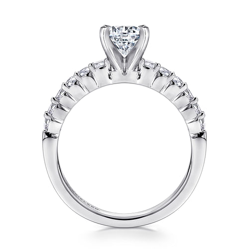 Caleigh - 14K White Gold Round Diamond Engagement Ring - 0.34 ct - Shot 2