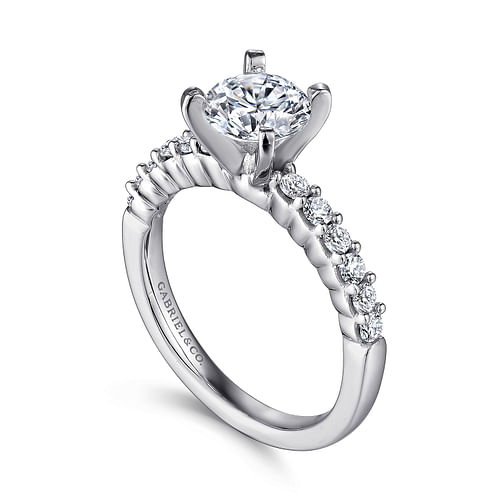 Caleigh - 14K White Gold Round Diamond Engagement Ring - 0.34 ct - Shot 3