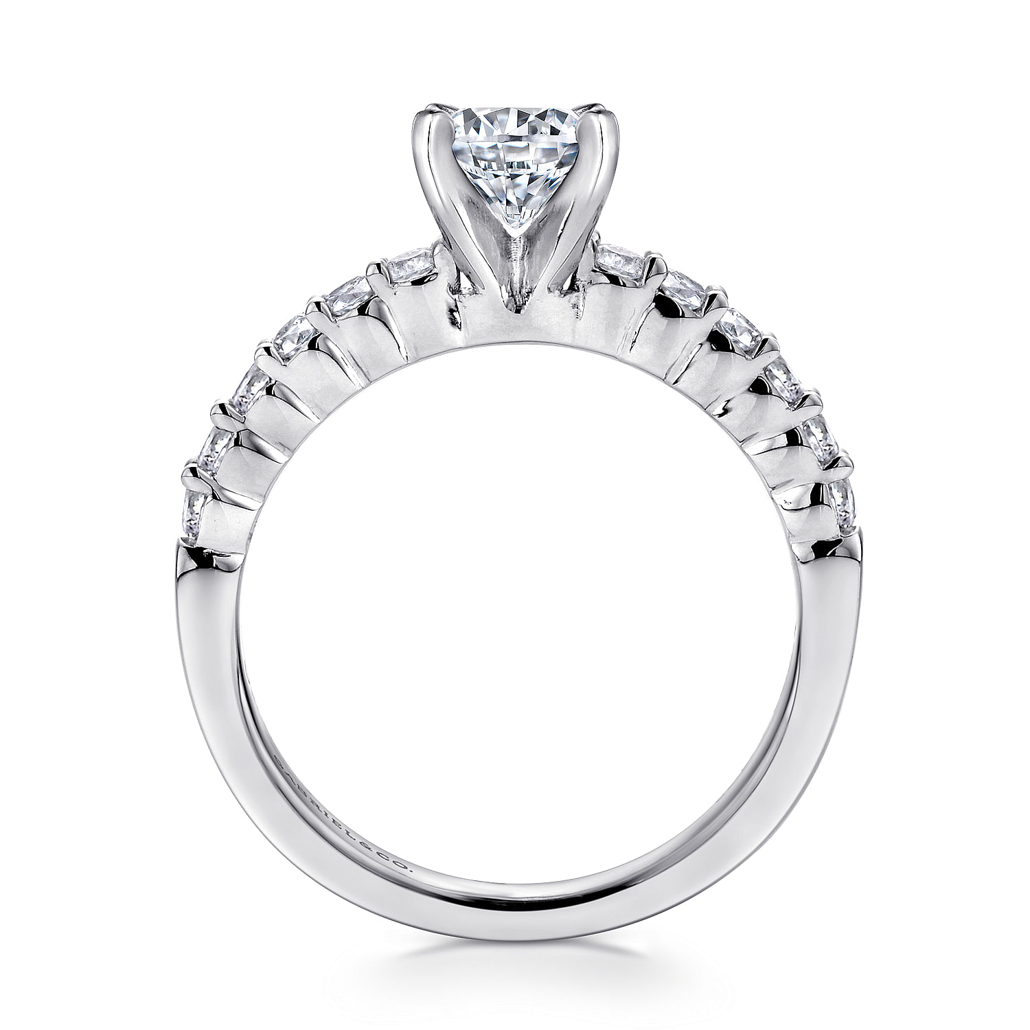 Caleigh - Platinum Round Diamond Engagement Ring - 0.34 ct - Shot 2