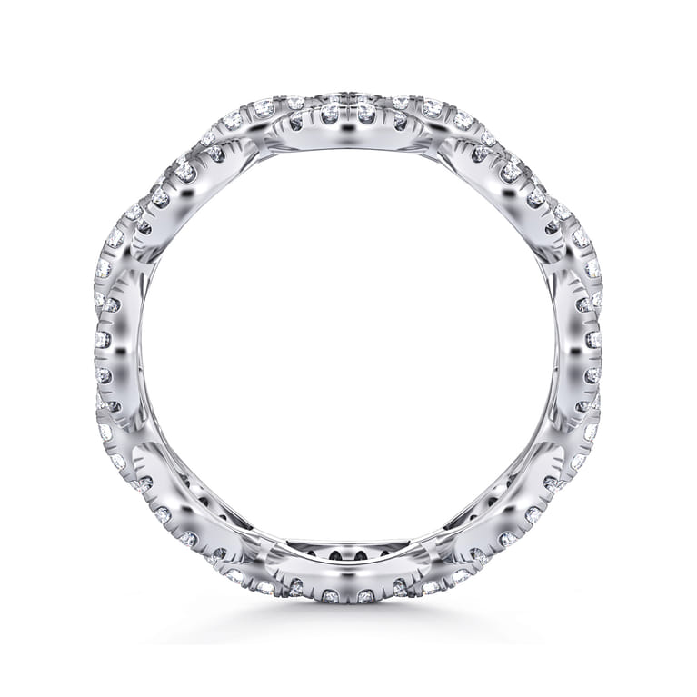 Eternity Band Wedding Ring in 14k White Gold with Round Natural Diamond at Gabriel & Co. - Shot 2