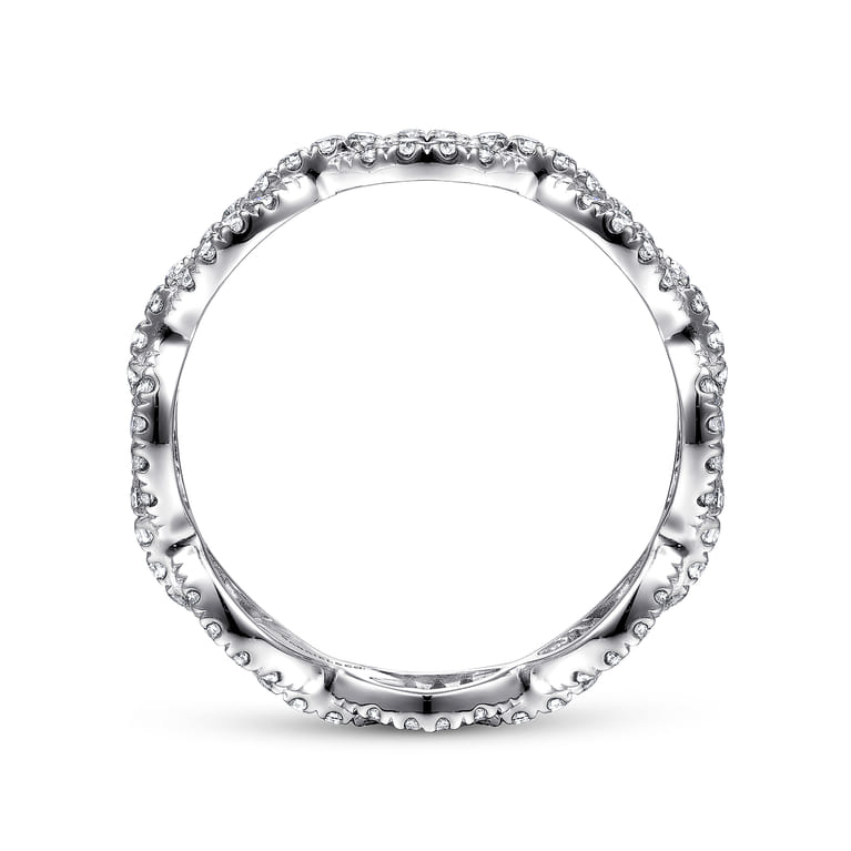 Eternity Band Wedding Ring in 14k White Gold with Round Natural Diamond at Gabriel & Co. - Shot 2