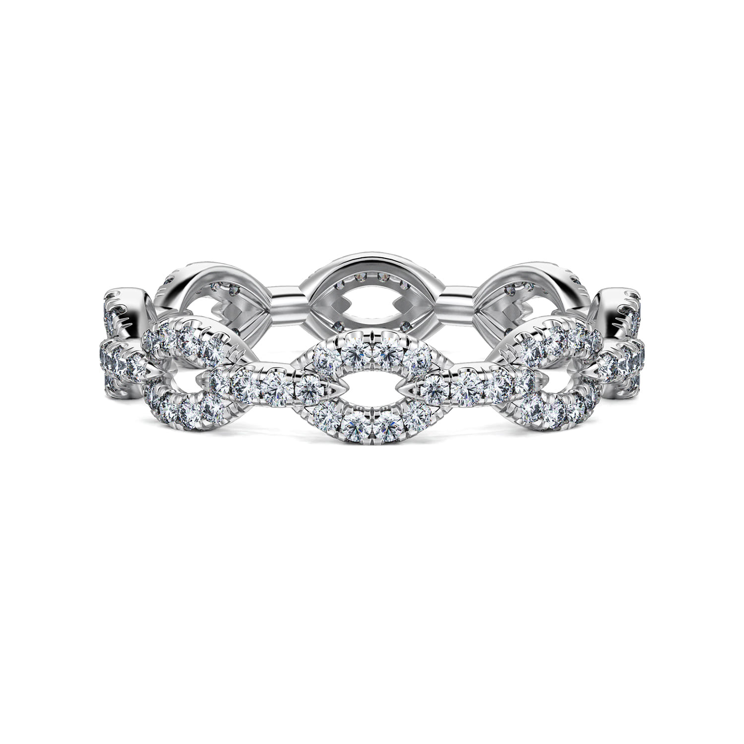 Eternity Band Wedding Ring in 14k White Gold with Round Natural Diamond at Gabriel & Co. - Shot 1