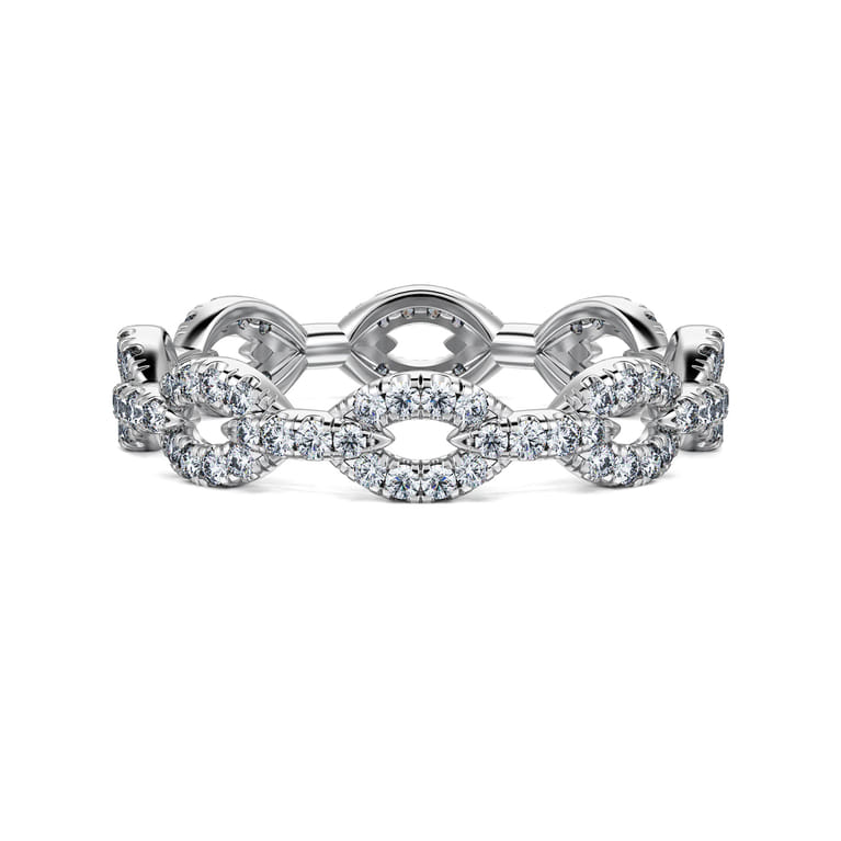 Eternity Band Wedding Ring in 14k White Gold with Round Natural Diamond at Gabriel & Co. - Shot 1