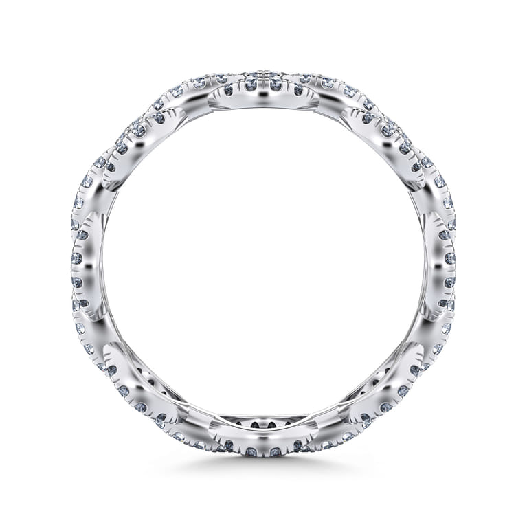 Eternity Band Wedding Ring in 14k White Gold with Round Natural Diamond at Gabriel & Co. - Shot 2