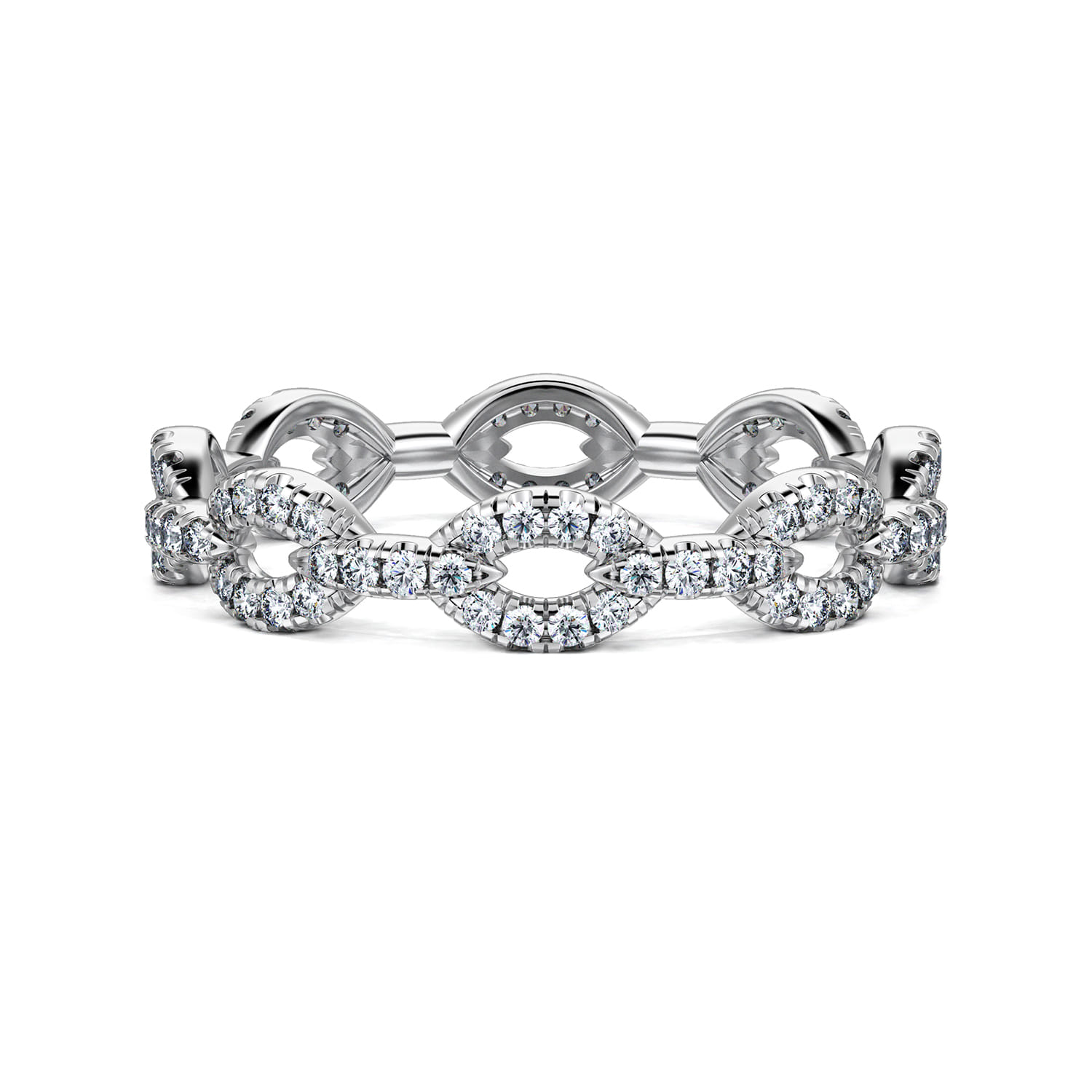 Eternity Band Wedding Ring in 14k White Gold with Round Natural Diamond at Gabriel & Co. - Shot 1