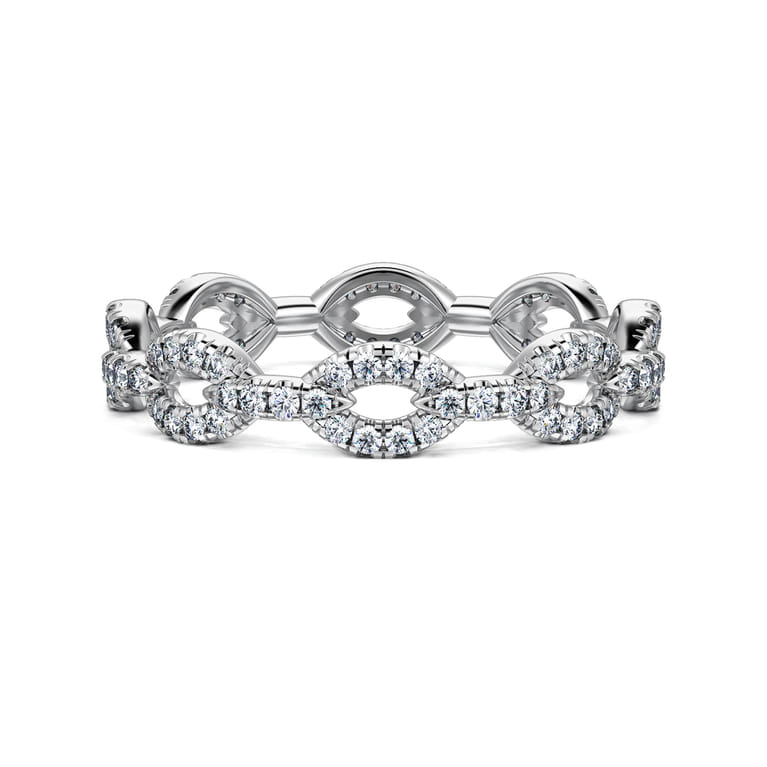 Eternity Band Wedding Ring in 14k White Gold with Round Natural Diamond at Gabriel & Co. - Shot 1