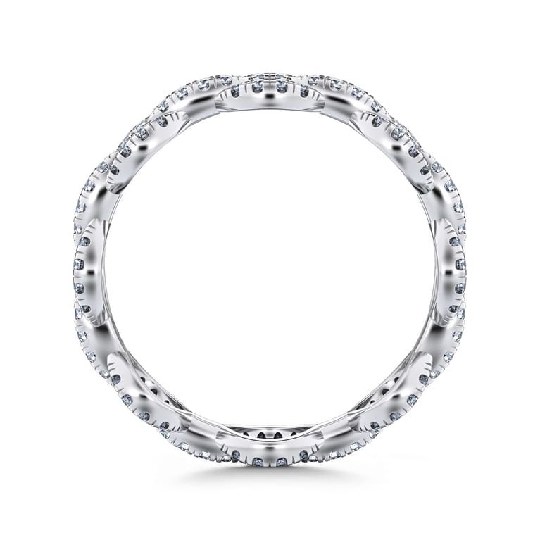 Eternity Band Wedding Ring in 14k White Gold with Round Natural Diamond at Gabriel & Co. - Shot 2