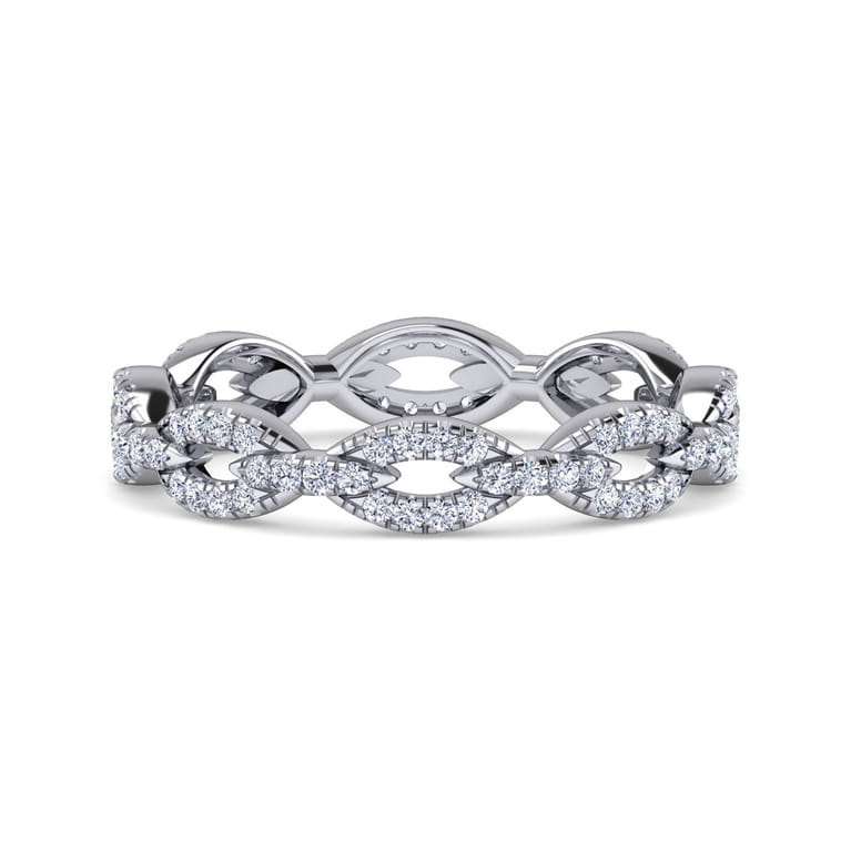 Eternity Band Wedding Ring in 14k White Gold with Round Natural Diamond at Gabriel & Co. - Shot 1
