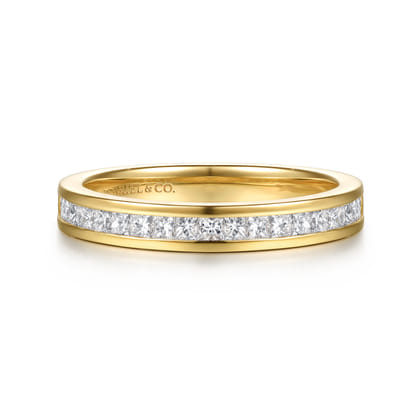 Caline - 14K Yellow Gold Channel Setting Princess Cut Diamond Anniversary Band