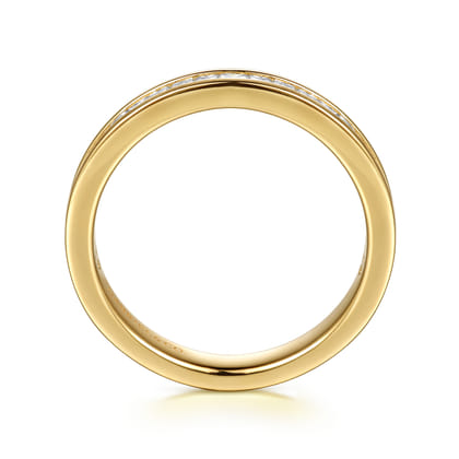 Caline - 14K Yellow Gold Channel Setting Princess Cut Diamond Anniversary Band