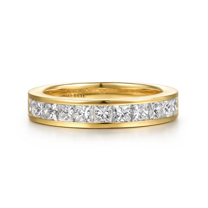 Caline - 14K Yellow Gold Channel Setting Princess Cut Diamond Anniversary Band