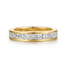 Straight Wedding Ring in 14k Yellow Gold with Princess Cut Natural Diamond at Gabriel & Co.