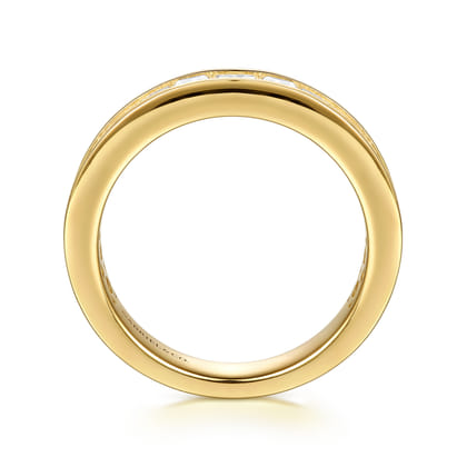 Caline - 14K Yellow Gold Channel Setting Princess Cut Diamond Anniversary Band