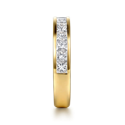 Caline - 14K Yellow Gold Channel Setting Princess Cut Diamond Anniversary Band