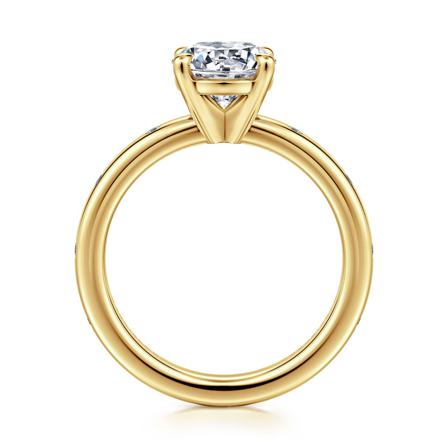 Cally - 14K White-Yellow Gold Round Diamond Engagement Ring