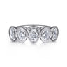 Fancy Wedding Ring in 14k White Gold with Oval Natural Diamond at Gabriel & Co.