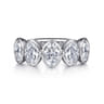 Fancy Wedding Ring in 14k White Gold with Oval Natural Diamond at Gabriel & Co.