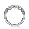 Fancy Wedding Ring in 14k White Gold with Oval Natural Diamond at Gabriel & Co.