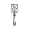 Fancy Wedding Ring in 14k White Gold with Oval Natural Diamond at Gabriel & Co.
