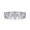 Fancy Wedding Ring in 14k White Gold with Oval Natural Diamond at Gabriel & Co.