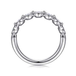 Calypso - 14K White Gold Bezel Oval 7 Stone Diamond Anniversary Band