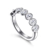 Fancy Wedding Ring in 14k White Gold with Oval Natural Diamond at Gabriel & Co.