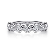 Calypso - 14K White Gold Bezel Round 7 Stone Diamond Anniversary Band