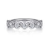 Fancy Wedding Ring in 14k White Gold with Round Natural Diamond at Gabriel & Co.