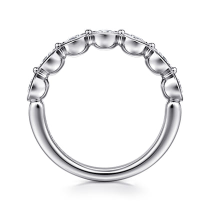 Calypso - 14K White Gold Bezel Round 7 Stone Diamond Anniversary Band