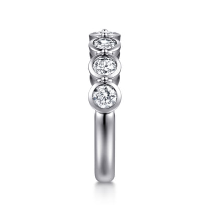 Calypso - 14K White Gold Bezel Round 7 Stone Diamond Anniversary Band