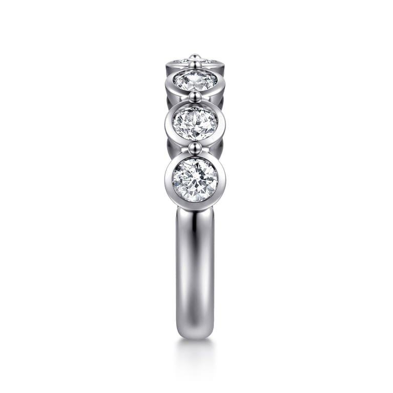 Fancy Wedding Ring in 14k White Gold with Round Natural Diamond at Gabriel & Co. - Shot 4