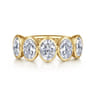 Fancy Wedding Ring in 14k Yellow Gold with Oval Natural Diamond at Gabriel & Co.