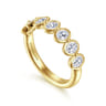 Straight Wedding Ring in 14k Yellow Gold with Oval Natural Diamond at Gabriel & Co.