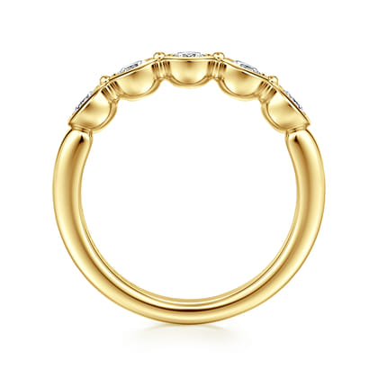 Calypso - 14K Yellow Gold Bezel Round 5 Stone Diamond Anniversary Band