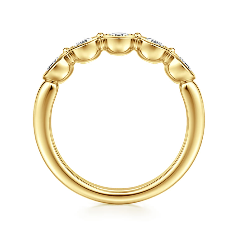 Fancy Wedding Ring in 14k Yellow Gold with Round Natural Diamond at Gabriel & Co. - Shot 2