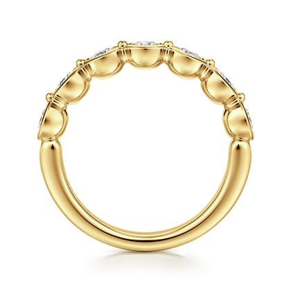 Calypso - 14K Yellow Gold Bezel Round 7 Stone Diamond Anniversary Band